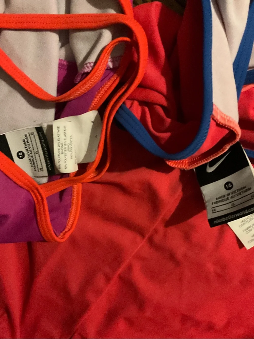 Nike Girls' Pink and Coral One-Piece Swimsuits - Pack of 2